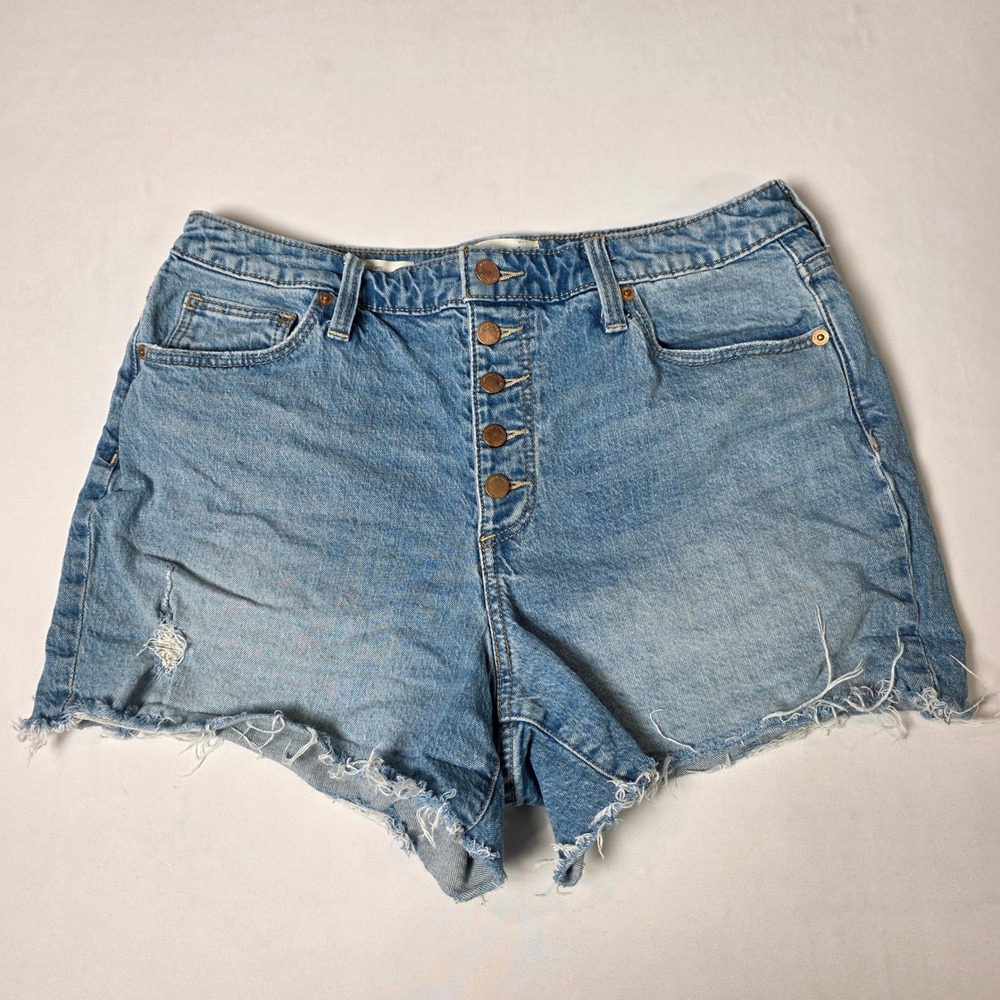 Universal Thread Denim Shorts Womens 12/31R Light Wash Button Fly Vintage Midi